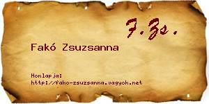 Fakó Zsuzsanna névjegykártya